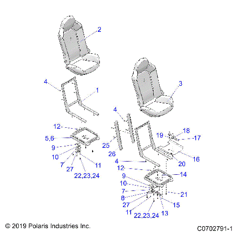 BODY, SEAT ASM. AND SLIDER - Z21N4E99NG (C0702791-1)