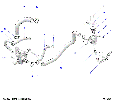 ENGINE, WATERPUMP AND BYPASS - G25GAB99 (C750040)