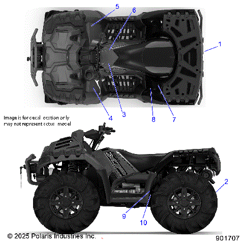 BODY, DECALS STANDARD - A26SXM95AR (901707)
