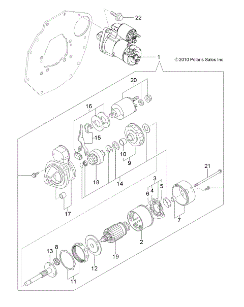 ENGINE, STARTING MOTOR