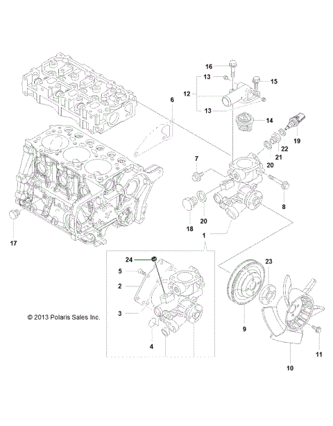 ENGINE, WATER COOLING SYSTEM