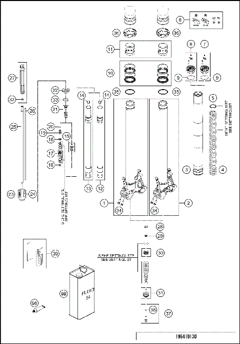 FRONT FORK DISASSEMBLED