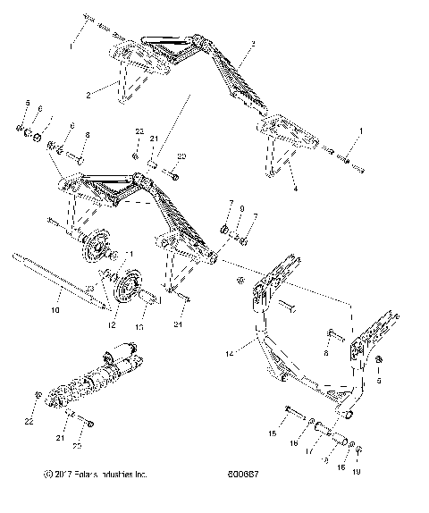 SUSPENSION, CRANK ASM., REAR - S17DCH8 ALL OPTIONS (600667)