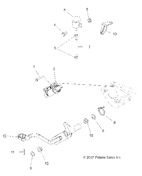 BRAKES, BRAKE PEDAL and REAR MASTER CYLINDER - A08LH27AW/AX/AZ (49ATVBRAKEFOOT08SP300)