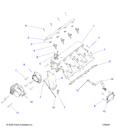 ENGINE, INTAKE MANIFOLD, FUEL RAIL AND RELATED - Z23RMU2KAN/BN (C703251)
