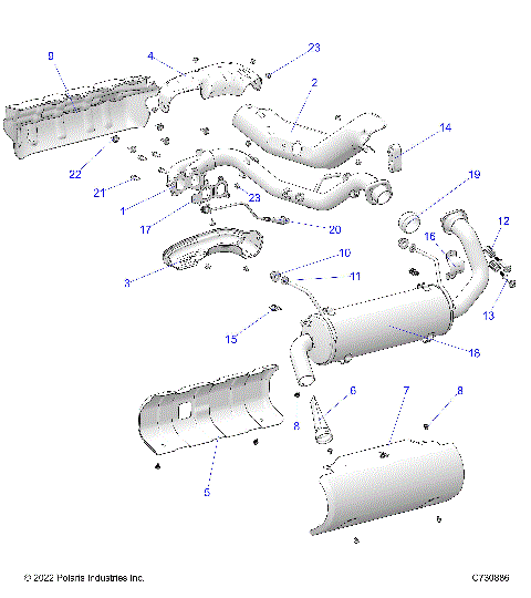 ENGINE, EXHAUST SYSTEM - R23TAE99AD/BD/AP/BP (C700941)