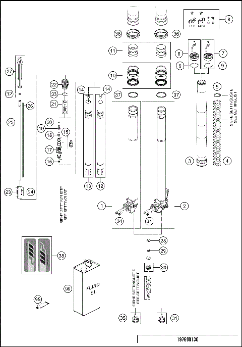 FRONT FORK DISASSEMBLED
