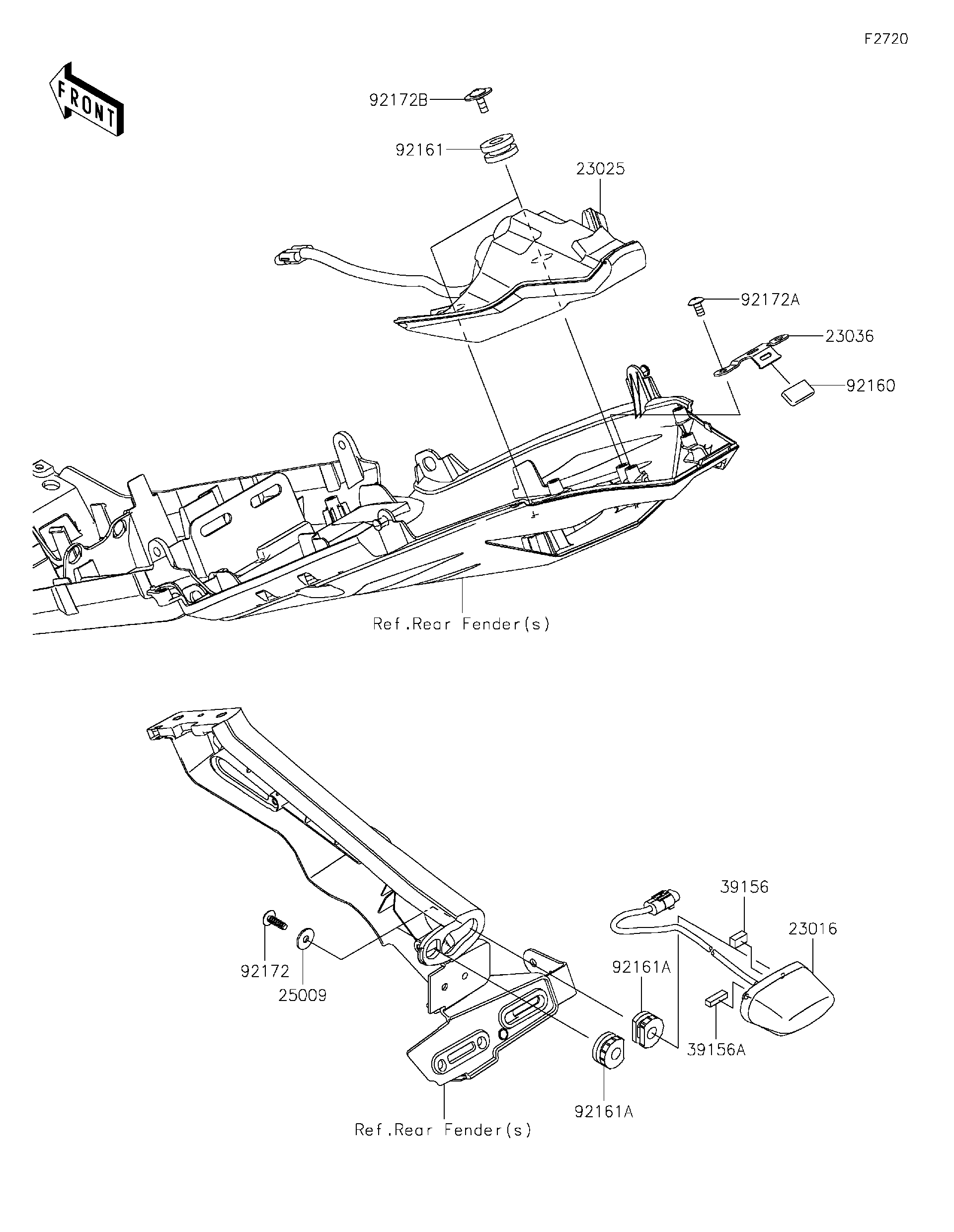 激安ショップ 食品 2022 Kawasaki Ninja ZX-6R (CA) (ZX636HNFNL) Taillight(s テープ・マスキングテープ