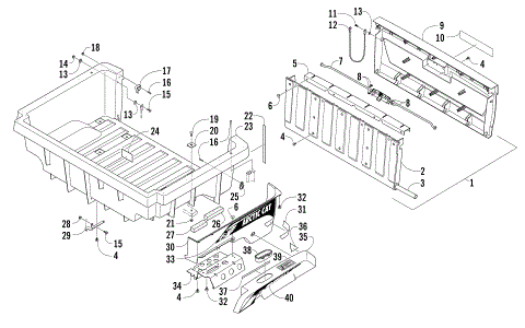 CARGO BOX AND TAILGATE ASSEMBLY