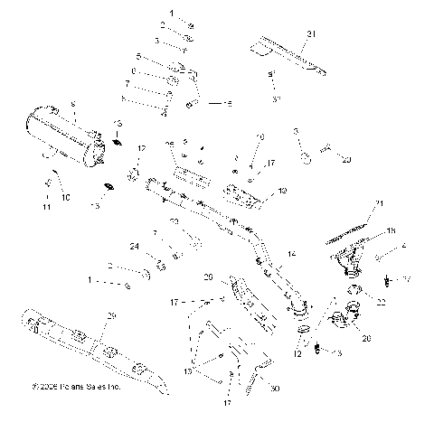 EXHAUST SYSTEM - A07TH76AU/TN76AF/AL/AU (49ATVEXHAUST07X2800)