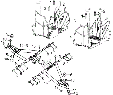 CHASSIS, A-ARM and FOOTREST - A24YAK11B1/B5 (A00049)
