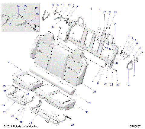 BODY, SEAT ASM., REAR