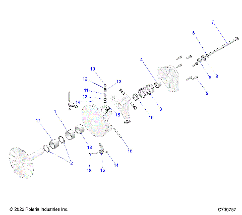 DRIVE TRAIN, PRIMARY CLUTCH - R25CCA57A1 (C730757)