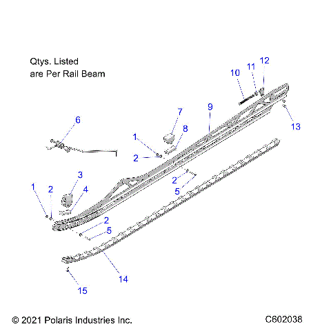 SUSPENSION, RAIL BEAM MOUNTING, LH/RH, 165