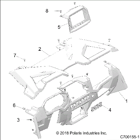 BODY, DASH AND GLOVEBOX - Z18VEL92BK/BR/LK (C700155-1)