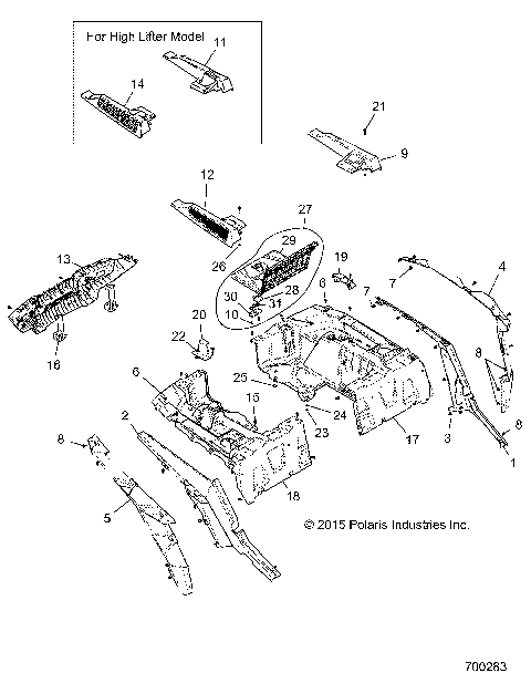 BODY, REAR RACK AND FENDERS - Z16VDE99AF/AM/LM/AS/M99AM (700283)
