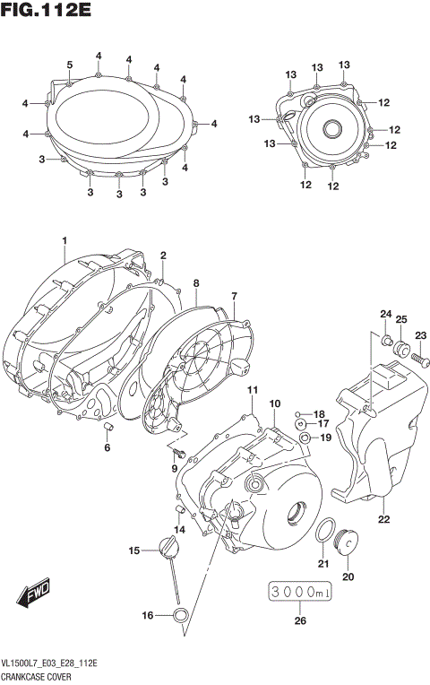 CRANKCASE COVER (VL1500TL7 E03)