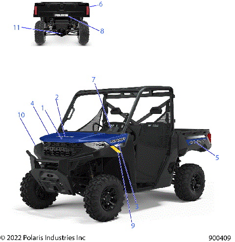 BODY, DECALS, GRAPHICS - R22TAU99A9/AN (900409)