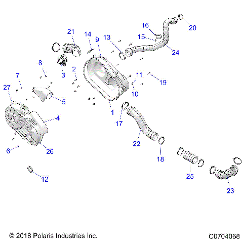 DRIVE TRAIN, CLUTCH COVER AND DUCTING - G21GMD99AJ/AZ/BJ/BZ (C0704068)