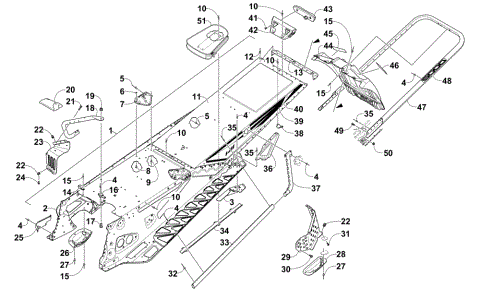 TUNNEL, REAR BUMPER, AND SNOWFLAP ASSEMBLY  (OS)