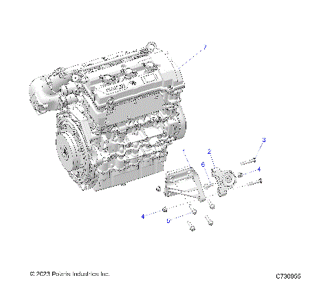 ENGINE, MOUNTING AND LONG BLOCK - R25X6W1RB9/BD/BM (C730955)