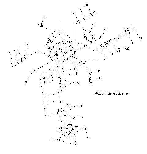 ENGINE, CARBURETOR - A08CL50AA (49ATVCARB086X6)
