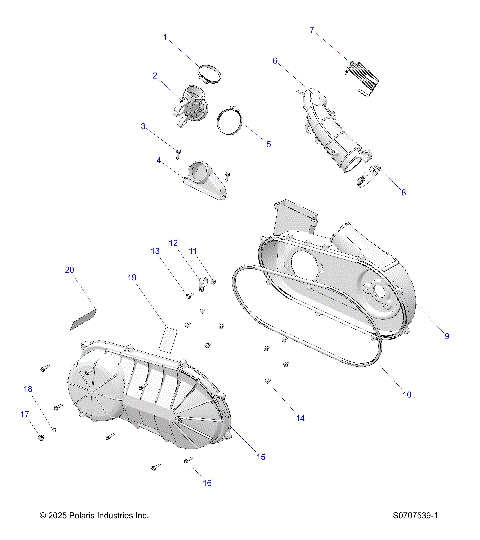 DRIVE TRAIN, CLUTCH COVER & DUCTING