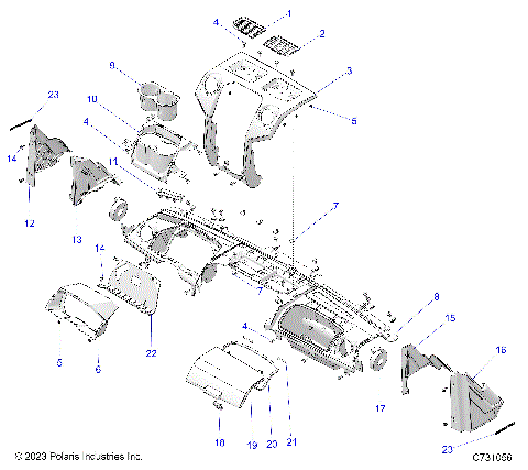 BODY, DASH, UPPER AND A-PILLERS - R25XAL1RBD/BM (C731056)