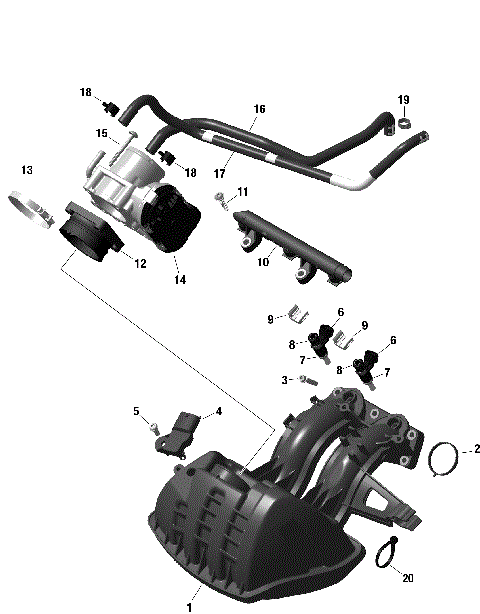 01- ROTAX - Air Intake Manifold And Throttle Body