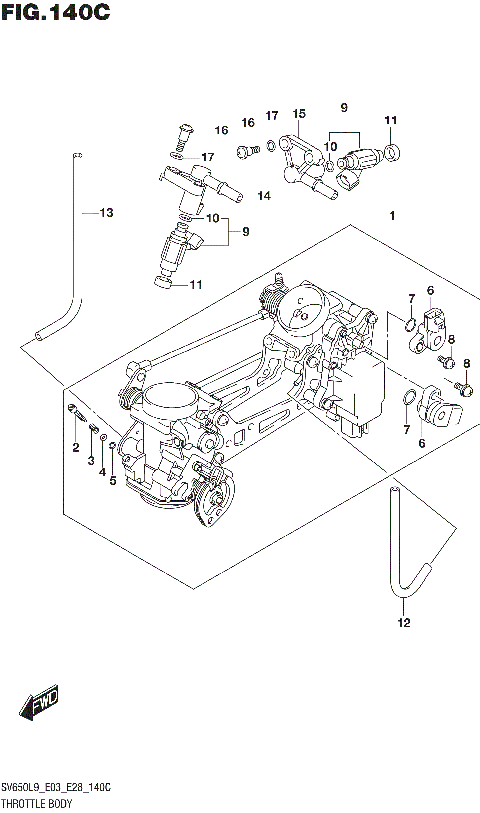 THROTTLE BODY (SV650AL9 E28)