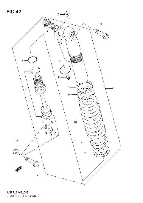 REAR SHOCK ABSORBER (RM85L)