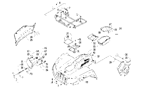 FRONT RACK, BODY PANEL, AND HEADLIGHT ASSEMBLIES [96234]