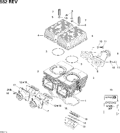 01- Cylinder, Exhaust Manifold And Reed Valve 1