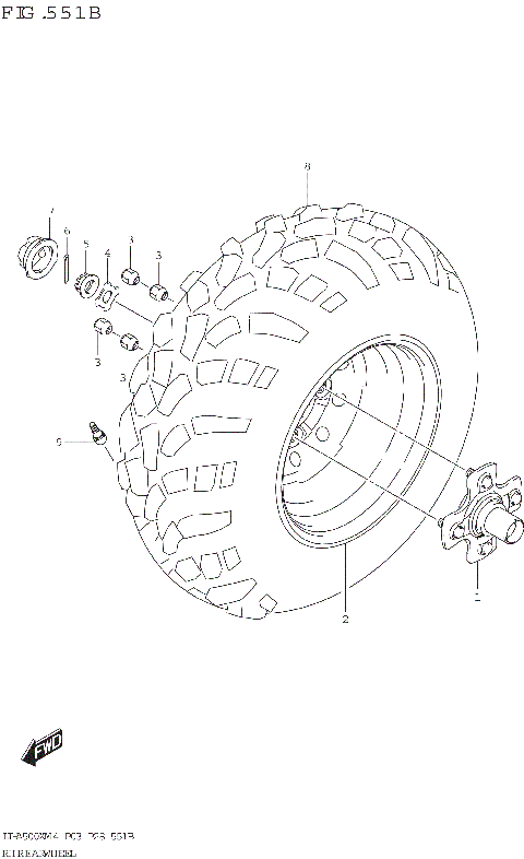 RH REAR WHEEL (LT-A500XP)