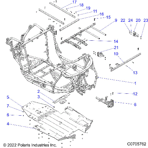 CHASSIS, MAIN FRAME AND SKID PLATES - Z21RAC92BF (C0705762)