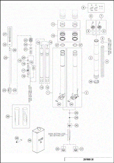 FRONT FORK DISASSEMBLED
