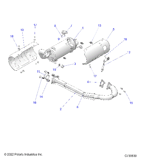 ENGINE, EXHAUST SYSTEM - R25MAE57F1/C1/E1/G1/G9/C9/E9 (C730830)