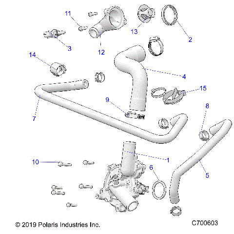 ENGINE, WATERPUMP AND BYPASS - R21TAE99A1/A7/A9/AG/AP/AS/B1/B7/B9/BG/BP/BS (C700603)