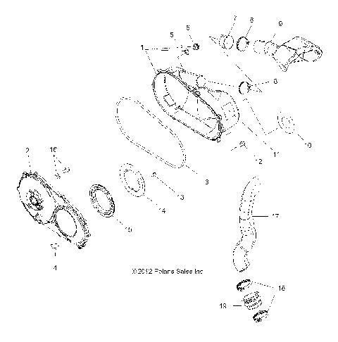BODY, CLUTCH COVER and DUCTING - A13MH76FF (49ATVCLUTCHCVR13SP800F)