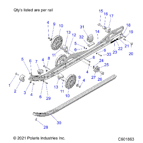 SUSPENSION, RAIL BEAM LH/RH  - S22TKP6RS ALL OPTIONS (C601863)