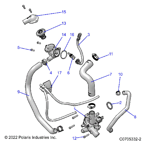 ENGINE, WATERPUMP AND BYPASS - Z23R4E92A/92B (C0705332)
