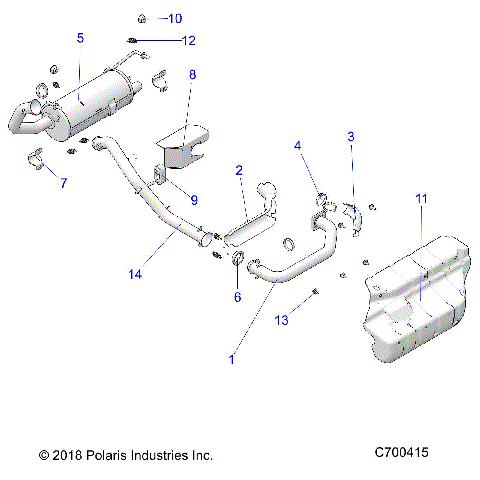 ENGINE, EXHAUST SYSTEM - R23RRED4FA/DA/SD4CA/CK (C700415)