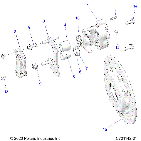 BRAKES, CALIPER, REAR [TO 1/9/2023] - Z23RGD2KAJ/AK/BJ/BK (C701142-01)