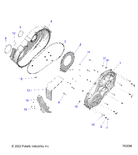 DRIVE TRAIN, CLUTCH COVER, INNER/OUTER - Z23RML2KAJ/BJ/AK/BK (C0703049-01)