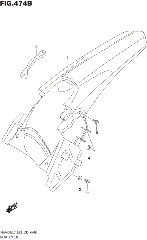 REAR FENDER (RMX450ZL7 E33)