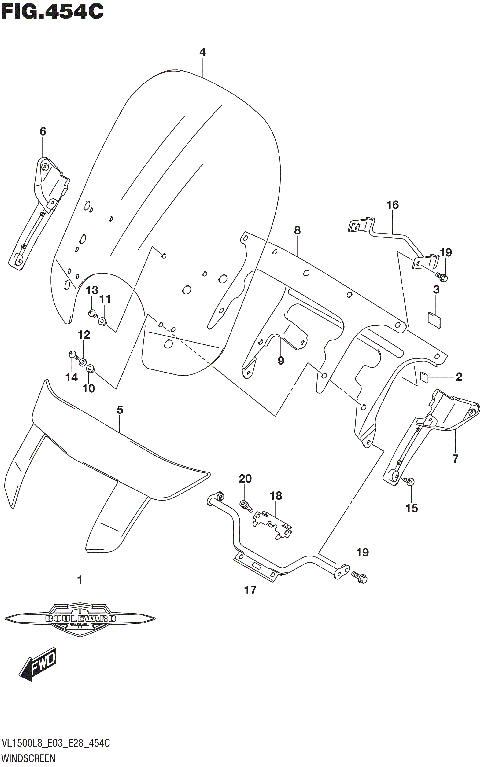 WINDSCREEN (VL1500TL8 E28)