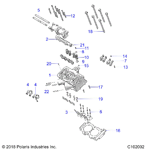 ENGINE, CYLINDER HEAD, CAM and VALVES - A20SVE95KR (C102002)
