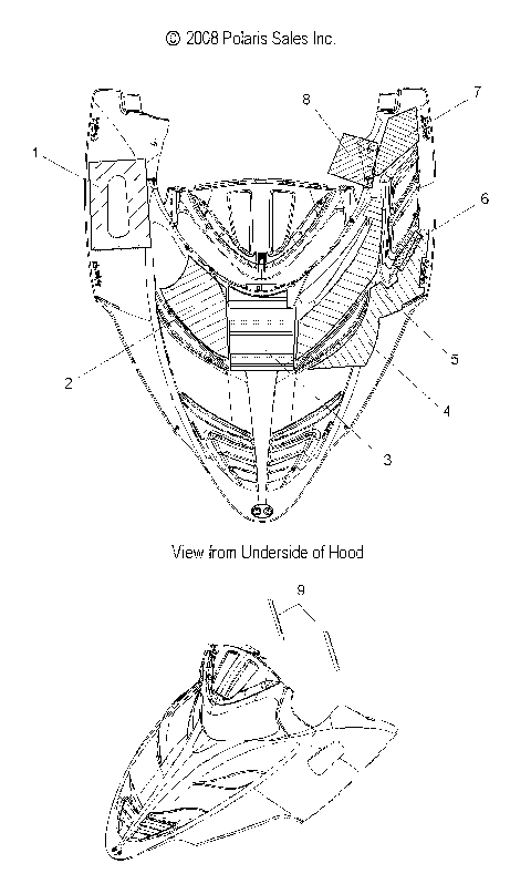 BODY, HOOD FOAM and FABRIC - S10PB5BSA/BSL/BEA (49SNOWHOODSCFL09550SHIFT)