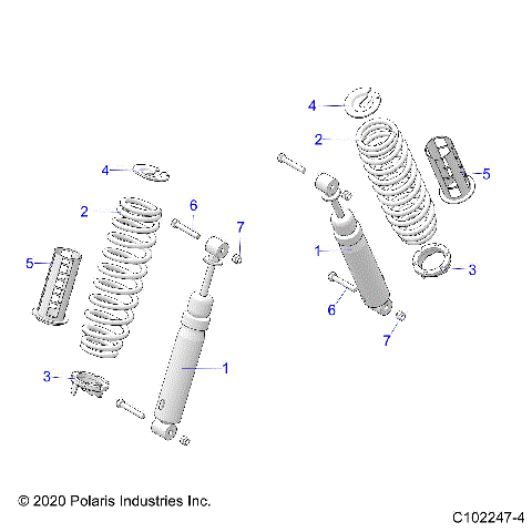 SUSPENSION, MIDDLE SHOCKS and MOUNTING - A23S6E57F1/FK (C102247-4)