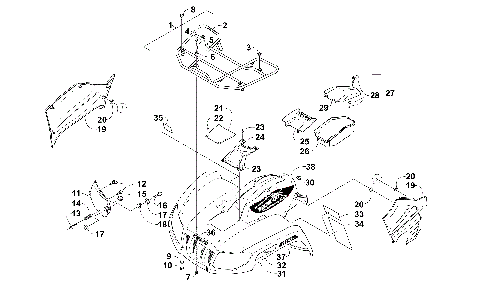 FRONT RACK, BODY PANEL, AND HEADLIGHT ASSEMBLIES [300303]